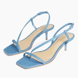 Schutz Blue Strappy Heeled Sandals
